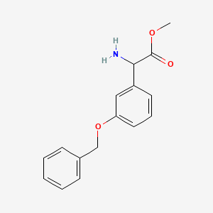 molecular formula C16H17NO3 B8332223 Methyl 2-amino-2-(3-(benzyloxy)phenyl)acetate 