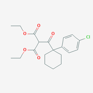 molecular formula C20H25ClO5 B8332235 Diethyl 2-(1-(4-chlorophenyl)cyclohexanecarbonyl)malonate 