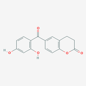 molecular formula C16H12O5 B8332247 6-(2,4-Dihydroxybenzoyl)-2-chromanone 