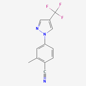 molecular formula C12H8F3N3 B8332269 2-methyl-4-(4-(trifluoromethyl)-1H-pyrazol-1-yl)benzonitrile 