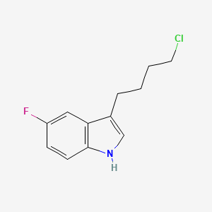 molecular formula C12H13ClFN B8332297 3-(4-Chlorobutyl)-5-fluoro-1H-indole 