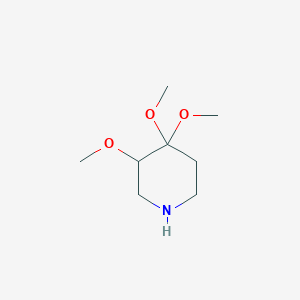 molecular formula C8H17NO3 B8332307 3,4,4-Trimethoxypiperidine 