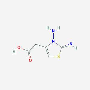 molecular formula C5H7N3O2S B8332309 2-Imino-3-aminothiazoline-4-acetic acid 
