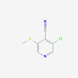 molecular formula C7H5ClN2S B8332375 3-Chloro-5-(methylthio)isonicotinonitrile 