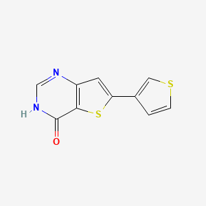 molecular formula C10H6N2OS2 B8332377 6-thiophen-3-yl-3H-thieno[3,2-d]pyrimidin-4-one 