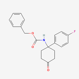 molecular formula C20H20FNO3 B8332423 4-Cbz-amino-4-(4-fluorophenyl)cyclohexanone 