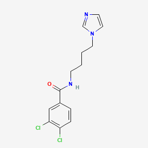 molecular formula C14H15Cl2N3O B8332442 3,4-Dichloro-N-[4-(1H-imidazol-1-yl)butyl]benzamide 