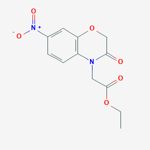 molecular formula C12H12N2O6 B8332510 4-ethoxycarbonylmethyl-7-nitro-2H-1,4-benzoxazin-3(4H)-one 