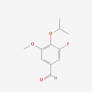 molecular formula C11H13FO3 B8332514 3-Fluoro-4-isopropoxy-5-methoxybenzaldehyde 