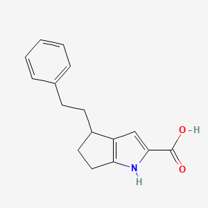 molecular formula C16H17NO2 B8332518 4-Phenethyl-1,4,5,6-tetrahydrocyclopenta[b]pyrrole-2-carboxylic acid 