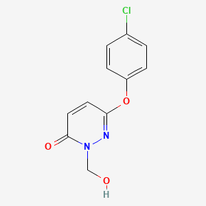 molecular formula C11H9ClN2O3 B8332559 2-Hydroxymethyl-6-(4-chlorophenoxy)-3-pyridazinone CAS No. 69024-95-9