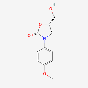 molecular formula C11H13NO4 B8332600 (S)-5-Hydroxymethyl-3-(4-methoxy-phenyl)-oxazolidin-2-one 