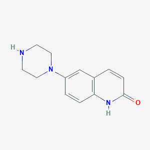 molecular formula C13H15N3O B8332601 6-(1-Piperazinyl)-2(1H)-quinolinone 