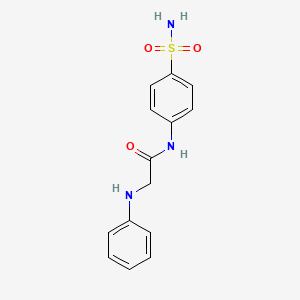 molecular formula C14H15N3O3S B8332628 2-Anilino-N-(4-sulphamoylphenyl)-acetamide 