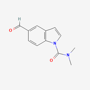 molecular formula C12H12N2O2 B8332646 5-formyl-N,N-dimethyl-1H-indole-1-carboxamide 