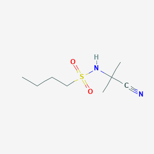 molecular formula C8H16N2O2S B8332660 2-Methyl-2-(n-butylsulfonamido)propionitrile 
