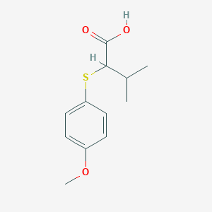 molecular formula C12H16O3S B8332681 2-(4-Methoxy-phenylsulfanyl)-3-methyl-butyric acid 