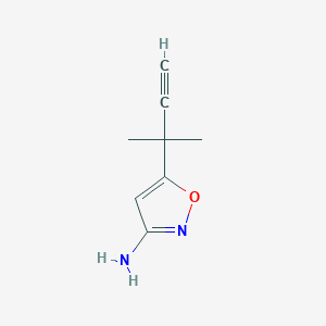 molecular formula C8H10N2O B8332693 3-Amino-5-(1,1-dimethyl-2-propyn-1-yl)-1,2-oxazole 