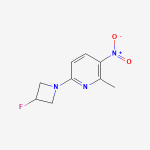 molecular formula C9H10FN3O2 B8332708 6-(3-Fluoro-1-azetidinyl)-2-methyl-3-nitropyridine CAS No. 1435954-08-7