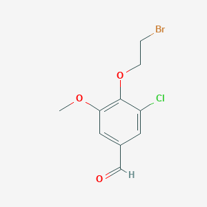 molecular formula C10H10BrClO3 B8332753 4-(2-Bromoethoxy)-3-chloro-5-methoxybenzaldehyde 