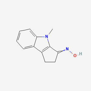 molecular formula C12H12N2O B8332788 3-Hydroxyimino-4-methyl-1,2,3,4-tetrahydrocyclopent[b]indole 