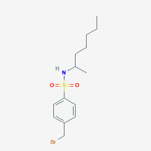 molecular formula C14H22BrNO2S B8332836 N-1-methylhexyl 4-bromomethylbenzenesulphonamide 