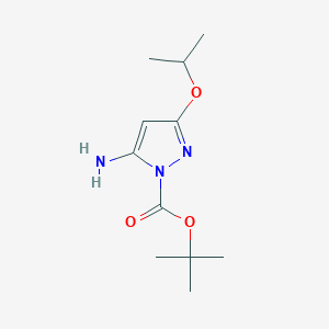 molecular formula C11H19N3O3 B8332874 tert-butyl 5-amino-3-isopropoxy-1H-pyrazole-1-carboxylate 