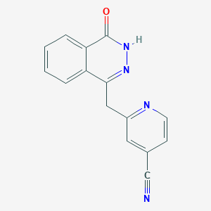 molecular formula C15H10N4O B8332934 2-(4-Oxo-3,4-dihydro-phthalazin-1-ylmethyl)-isonicotinonitrile 