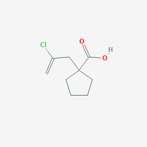 molecular formula C9H13ClO2 B8332961 1-(2-Chloroallyl)cyclopentanecarboxylic acid 