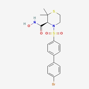 molecular formula C19H21BrN2O4S2 B8332990 (3S)-4-[(4'-bromo[1,1'-biphenyl]-4-yl)sulfonyl]-N-hydroxy-2,2-dimethyl-3-thiomorpholinecarboxamide 