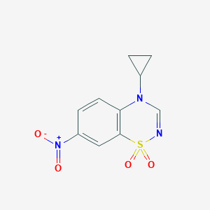 molecular formula C10H9N3O4S B8333039 4-cyclopropyl-7-nitro-4H-1,2,4-benzothiadiazine 1,1-dioxide 