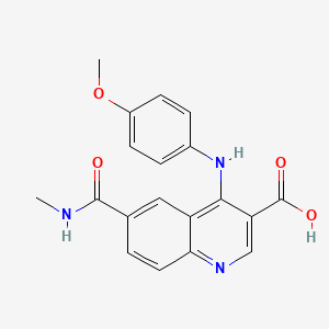 4-((4-Methoxyphenyl)amino)-6-((methylamino)carbonyl)-3-quinolinecarboxylic acid