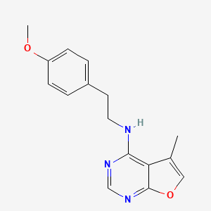 molecular formula C16H17N3O2 B8333085 Furo(2,3-d)pyrimidin-4-amine, N-(2-(4-methoxyphenyl)ethyl)-5-methyl- CAS No. 139369-73-6