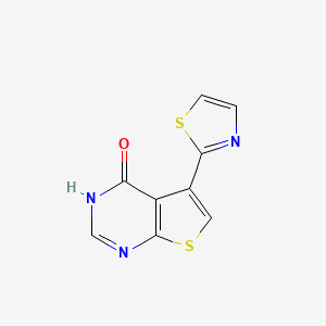 molecular formula C9H5N3OS2 B8333092 4-Hydroxy-5-(thiazol-2-yl)thieno[2,3-d]pyrimidine 