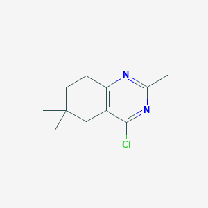 molecular formula C11H15ClN2 B8333109 4-Chloro-2,6,6-trimethyl-5,6,7,8-tetrahydroquinazoline 