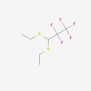 molecular formula C7H11F5S2 B8333115 3,3-Bis-ethylsulfanyl-1,1,1,2,2-pentafluoro-propane 