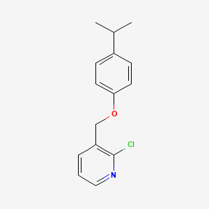 molecular formula C15H16ClNO B8333126 2-Chloro-3-{[4-(1-methylethyl)phenoxy]methyl}pyridine 
