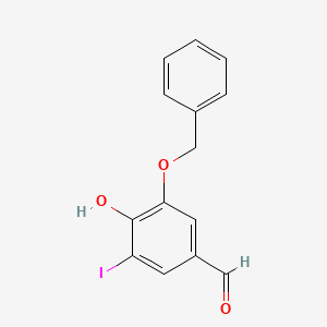 molecular formula C14H11IO3 B8333134 3-Benzyloxy4-hydroxy-5-iodo benzaldehyde 