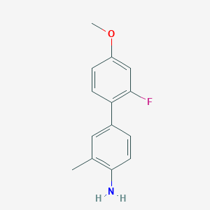 molecular formula C14H14FNO B8333149 2'-Fluoro-4'-methoxy-3-methylbiphenyl-4-amine 