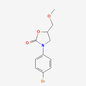molecular formula C11H12BrNO3 B8333170 2-Oxazolidinone, 3-(4-bromophenyl)-5-(methoxymethyl)- 