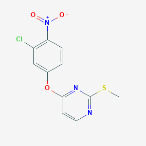 molecular formula C11H8ClN3O3S B8333202 2-Methylsulfanyl-4-(3-chloro-4-nitrophenoxy)-pyrimidine 