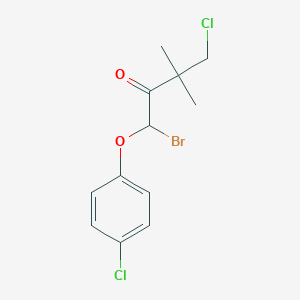 molecular formula C12H13BrCl2O2 B8333225 1-Bromo-4-chloro-1-(4-chlorophenoxy)-3,3-dimethyl-butan-2-one 