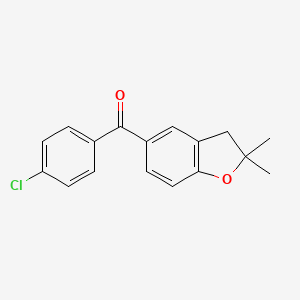 molecular formula C17H15ClO2 B8333266 (4-Chlorophenyl) (2,3-dihydro-2,2-dimethylbenzofuran-5-yl)ketone 