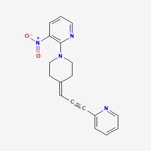 molecular formula C18H16N4O2 B8333324 3-Nitro-2-[4-(3-pyridin-2-ylprop-2-ynylidene)piperidin-1-yl]pyridine 