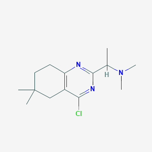 molecular formula C14H22ClN3 B8333442 1-(4-chloro-6,6-dimethyl-5,6,7,8-tetrahydroquinazolin-2-yl)-N,N-dimethylethanamine 