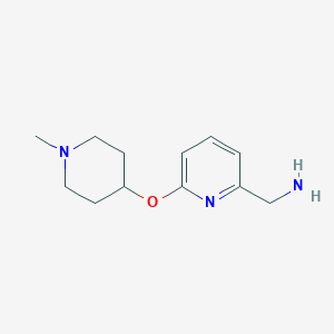 molecular formula C12H19N3O B8333452 1-{6-[(1-Methylpiperidin-4-yl)oxy]pyridin-2-yl}methanamine 