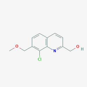 molecular formula C12H12ClNO2 B8333457 8-Chloro-2-hydroxymethyl-7-methoxymethylquinoline 