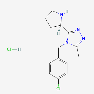 molecular formula C14H18Cl2N4 B8333481 (R)-4-(4-chlorobenzyl)-3-methyl-5-(pyrrolidin-2-yl)-4H-1,2,4-triazole hydrochloride CAS No. 1140496-10-1