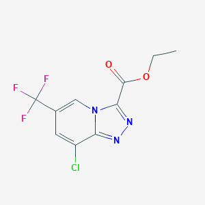 molecular formula C10H7ClF3N3O2 B8333517 Ethyl 8-chloro-6-(trifluoromethyl)-[1,2,4]triazolo[4,3-a]pyridine-3-carboxylate 
