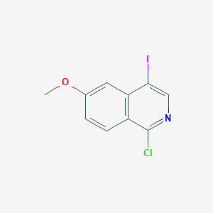 molecular formula C10H7ClINO B8333536 1-Chloro-4-iodo-6-methoxyisoquinoline 